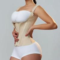 Fas Colombianas para mujer Body Shaper Corsé de chaleco estable de doble compresión con cierre de cremallera y ojo de gato - details 4