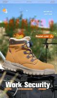 Moda 2024 invierno terciopelo seguridad para el sitio de trabajo construcción indestructible botas con punta de acero impermeables zapatos de hombre - details 1