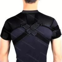Correa de soporte de hombro ajustable, doble vendaje, compresión cruzada, protector de hombro, vendaje de corrección de postura - details 2