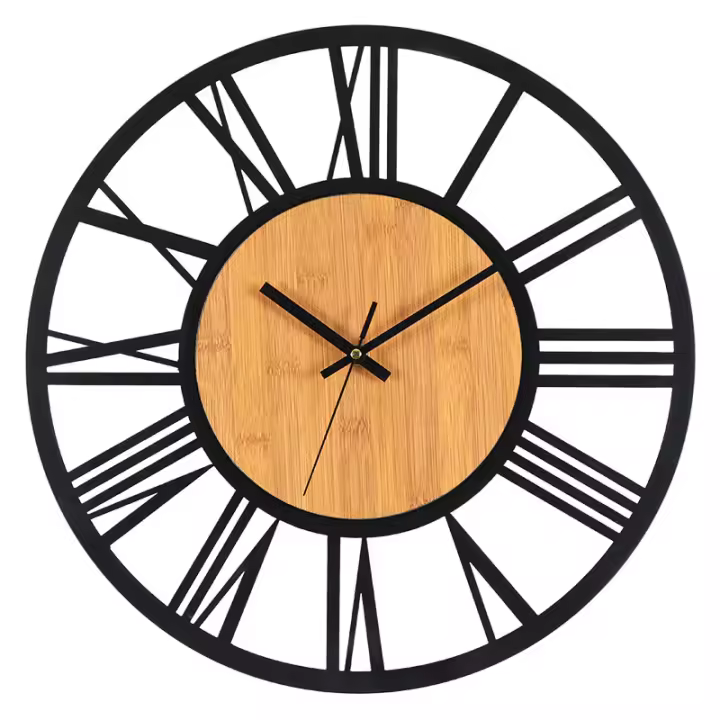 Reloj De Pared De Números Romanos Nórdicos De 3D Silencioso, Preciso, Decoración De Sala De Estar - 1