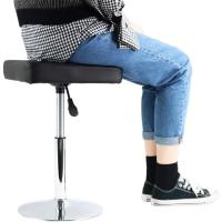 Cuadrado Cuero Silla Ocio Bar Trabajo Giratorio Ajustable en Altura Garaje sin Respaldo barbero Blanco - details 13