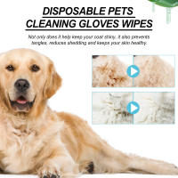 Guantes de aseo para mascotas, toallitas desechables, sin lavado, para limpieza, desodorización y nutrición de la piel, 3 pares - details 7