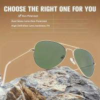 Gafas de sol clásicas Retro, Aviador con Marco de Metal y Lentes de Vidrio, para Hombres, Mujeres, Deportes al Aire Libre - details 4