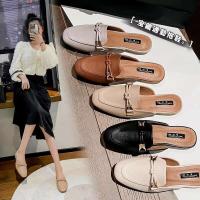 Novedad de verano, zapatos M ü ller con hebilla de metal a la moda, zapatillas planas para mujer y sandalias de cuero con punta abierta - details 6