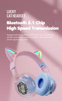 Auriculares inalámbricos RGB con bonito gato para niñas, regalos para niños, auriculares con micrófono, estéreo, música, juegos, luces de Control - details 4
