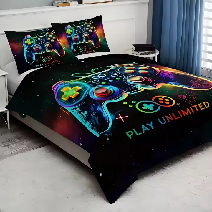 Conjunto de Cubierta de Edredón de Juegos Coloridos Polyester Cómodo para Dormitorio - 1