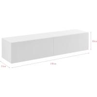 Mueble de TV de pared Evaton de 140 x 33 x 30 cm, mesa de centro flotante, consola de pared blanca de alto brillo. - details 2