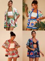 Conjunto de Verano para Mujer 2025 Blusa Estampada y Shorts Ajustados Moda Europea - details 1