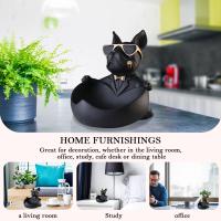 Escultura de Bulldog Francés, estatua de perro con bandeja y soporte para llaves, adornos de decoración del hogar, regalo de almacenamiento, estatuilla de Animal - details 1