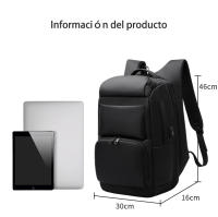 Bolsa de viaje de negocios para hombres, bolsa para computadora portátil de 16 pulgadas, almacenamiento multicapa, interfaz USB, correa de fijación de varilla de tracción - details 12