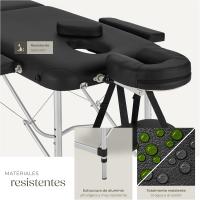 Camilla Masaje Plegable, Camilla Profesional Fisioterapia, Quiromasaje, Tatuajes, Reiki, Camilla Estética Profesional de Aluminio, Ajustable en Altura, 2 Zonas, con Bolsa Transporte - Negro - details 5