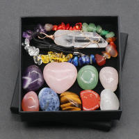 Pulsera de piedra triturada colorida Natural de 7 Chakras, colgante de punto de cuarzo transparente, piedras preciosas Reiki, conjunto de cristales curativos, regalos de Adorno - details 8