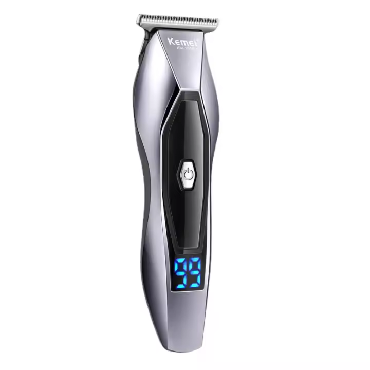Kemei-cortadora de pelo eléctrica para hombre, máquina de corte de pelo de barbero con pantalla LCD, USB, 1200mAh, ajuste de 2 velocidades, 5w - 1