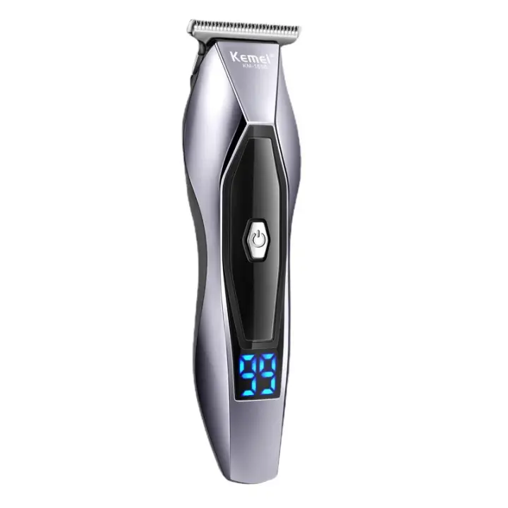 Kemei-cortadora de pelo eléctrica para hombre, máquina de corte de pelo de barbero con pantalla LCD, USB, 1200mAh, ajuste de 2 velocidades, 5w - 1