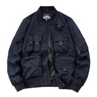Spring Autumn New Man Multiple Pockets Tops Outdoors Man Loose Windbreaker Coats Solid Stand Collar Flight Suit Jackets Man - details 3