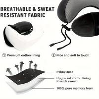Viaje Relajante, Almohada de Viaje de Espuma Viscoelástica en Forma de U ComfortPlus - Recuperación Lenta, Soporte para el Cuello y Reposacabezas para Aviones y Siestas en la Oficina - details 3