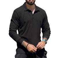 Camisa de manga larga elástica de algodón flameado para hombre, camiseta de calidad de marca con cuello vuelto, camisetas de otoño e invierno para hombre - details 5