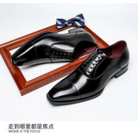 Zapatos de boda de cuero para hombres, Cabeza cuadrada de tres articulaciones, Zapatos de cuero para hombres - details 11
