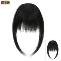 S-noilite-flequillo de cabello Natural para mujer, cabello humano falso con patillas, Manga falsa no remy, flequillo frontal con Clip, 9g - details 6