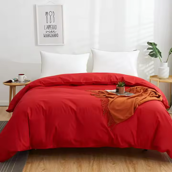 Funda de Edredón de Algodón 100% Sólida con Cierre de Cremallera para Cama King Size Sin Funda de Almohada - 1