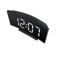 Reloj de pantalla curva, despertador Led Digital con pantalla de temperatura, reloj de espejo grande, mesita de noche - details 1