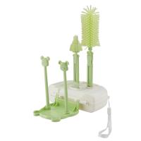 Juego de cepillos de limpieza de biberones multifuncional, oso 8 en 1, cepillo para lavar vasos de vidrio, escurridor de almacenamiento, Kit de cepillo para biberones de León - details 1