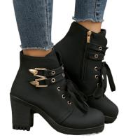 botas de tacón alto para mujer botas martin casuales zapatos - details 1
