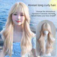Peluca sintética con flequillo de aire para mujer, pelucas onduladas rizadas al agua para Cosplay de Halloween, cubierta completa para la cabeza, pelucas en capas naturales para fiesta - details 4