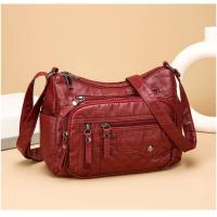 Bolso De Mensajero De Hombro Multicapa Con Múltiples Compartimentos De Cuero Suave De Moda Para Mujer - details 11