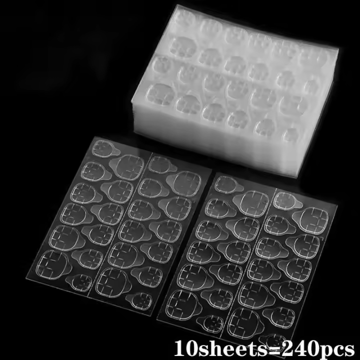 240 UDS cinta adhesiva de doble cara adhesiva punta falsa almohadilla de gel transparente prensada en la manicura de uñas 23 - 1