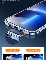 Funda magnética de Metal de doble cara para iPhone, carcasa de protección completa 360 con cierre a presión para modelos 16, 15, 14, 13, 12, 11 Pro Max Plus - details 0