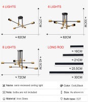 Lámpara colgante de techo moderna para el hogar, luz LED de araña nórdica E27, para dormitorio y sala de estar - details 2