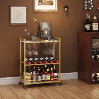 Carrito Auxiliar 3 Niveles con Ruedas bloqueables, Soporte para Botellas y portavasos, Carro Auxiliar Cocina, Ideal para Cocina, Comedor o Sala de Estar, 63,2 x 30 x 81,5 cm - details 1