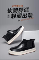 Botas Chelsea versátiles de alta gama, zapatos casuales de suela blanda de cuero de moda para hombre - details 2