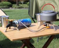 Accesorios y equipos, Conector para estufa portátil, Trípode para contenedor de gas de acero inoxidable, Suministros para acampar - details 5