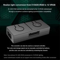 Adaptador de ADD-RGB de 5V/3 pines a 12V/4 pines con divisor de 3 vías, convertidor de 5V ARGB a 12V RGB, sincronización con placa base - details 4