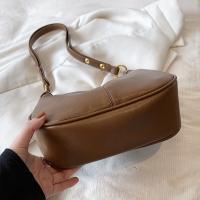 Elegante bolso bandolera para mujer, color sólido, correa ajustable, cierre de cremallera, forro de poliéster, borde pintado, bolso bandolera versátil para oficina y cita - Negro/Borgoña/Café - details 5