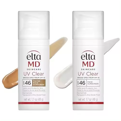 EltaMD UV Clear Face SPF 46, sin aceite con óxido de zinc, protector solar recomendado por dermatólogos - 1