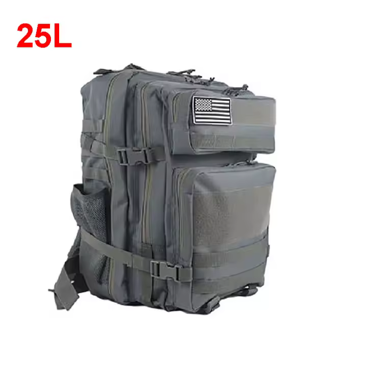 Bolsa de montañismo 25L 45L Mochila táctica negra para acampar Senderismo Deportes militares al aire libre con correa estable y capacidad de 20-50 litros de nailon - 1