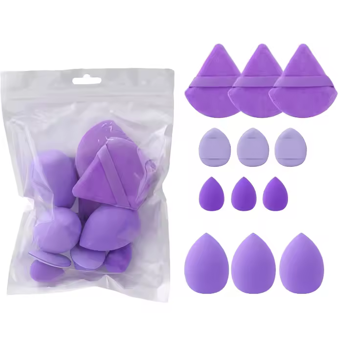 Juego de 12 piezas de maquillaje multiusos compuesto por taburetes sueltos, esponjas de almohada de aire, huevos y mini productos de belleza - 1