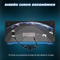 Mesa de Juegos Gamer Z Ergonómica Fibra de Carbono Negro 120 x 60 cm Ideal para Ordenador con Soporte para Auriculares - details 10