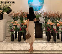 BGTEEVER Chic Elegant High Waist Ladies Solid Mermaid Skirts Spring Summer Fashion Ladies Slim Package Hip Mid-Length Skirts - details 13
