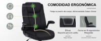 Silla de Oficina ergonómica, Silla de Escritorio con Respaldo Alto y Regulable en Altura, Silla giratoria con reposacabezas Cómoda, Silla ejecutiva para Oficina, Negro, Gris Oscuro - details 3