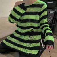 Suéter Punk Gótico Largo Unisex Estilo Rock Fino Ropa de Calle Oscura para Mujeres - details 5
