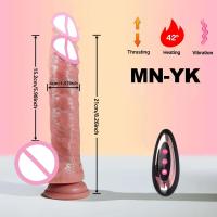 Leten-vibrador realista para mujer, consolador de empuje, estimulación del ano y la vagina, Control remoto, pene grande falso, Juguetes sexuales - details 7