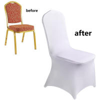 Fundas elásticas de LICRA para silla de boda, cubierta Universal para restaurante, banquete, Hotel, comedor, fiesta, 2 estilos, 10 piezas - details 1