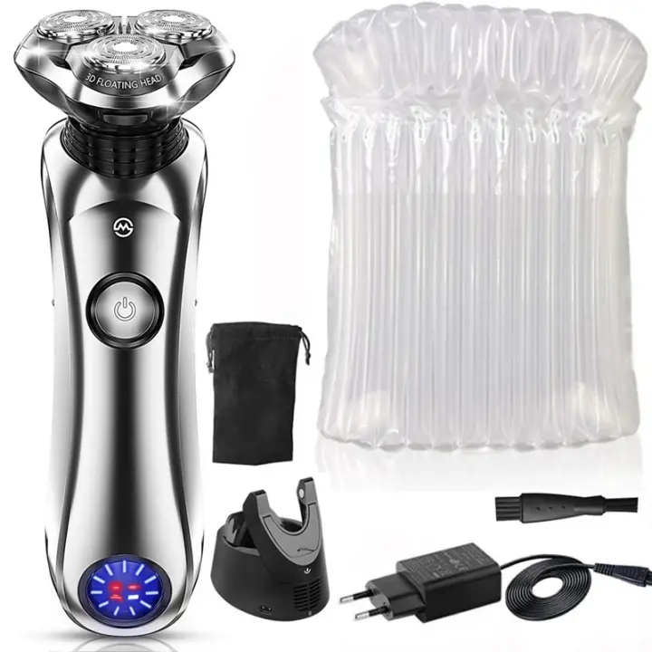kemei 1716 wet dry rechargeable Pro electric shaver beard electric razor for men facial shaving machine with smart cleaner - 1