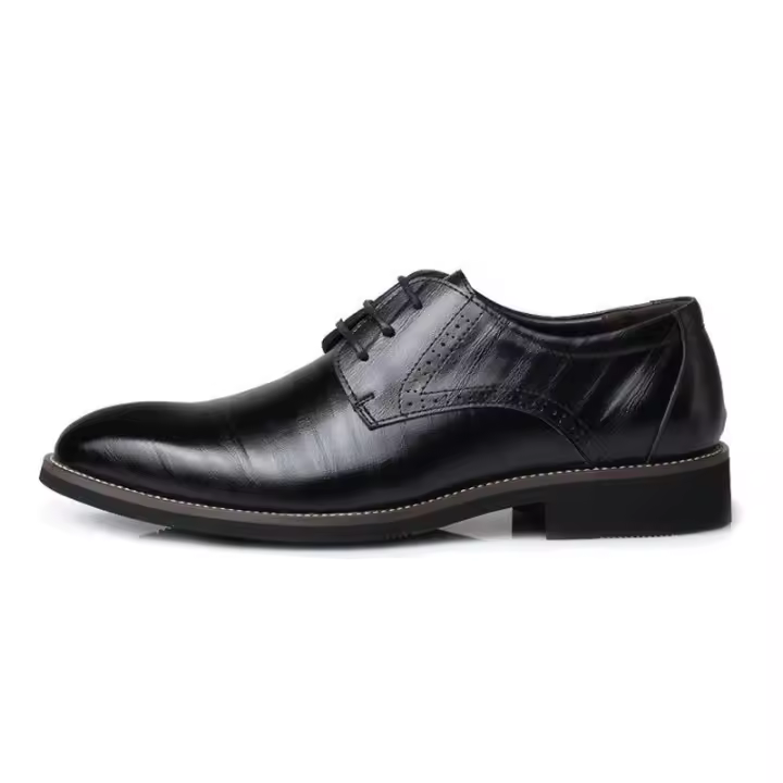Four Seasons nuevos hombres cabeza puntiaguda británicazapatos de cuero Retro casuales de negocios zapatos de cuero para hombres - 1