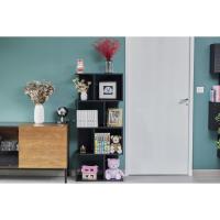 Estantería decorativa/estantes flotantes/Estantería de madera/Estantería con 4 estantes, oficina,modular, sala de estar, biblioteca - Display Shelf SRK-W3 - Marrón ceniza - details 80