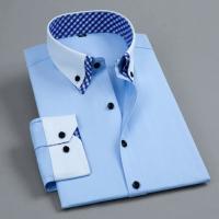 Camisa de Hombre con Cuello doble a Cuadros Manga Francesa Camisas de Vestir para Hombres - details 7